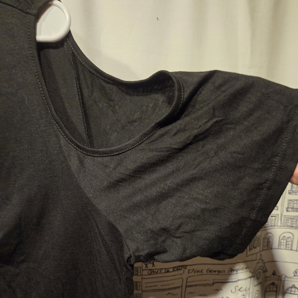 NWOT Women's Black Peep Shoulder Lace Up Shirt Blouse Size 2X - Picture 3 of 8